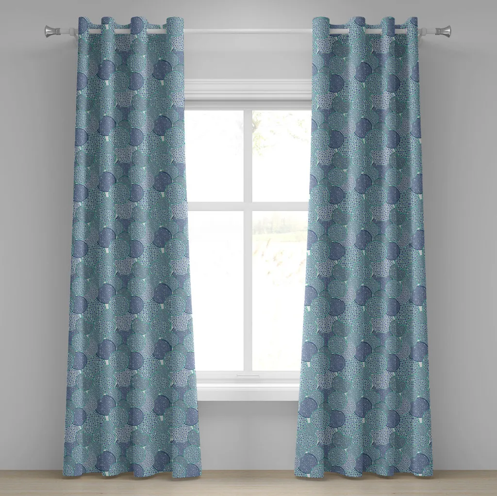 Rideau à œillets ABAKUHAUS 2 panneaux 280x175 cm Turquoise Bleu Marine