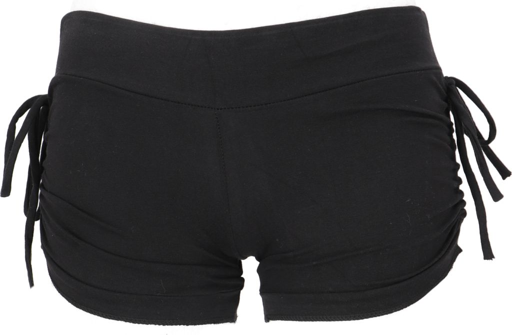 Goa Pantys, Psytrance Hotpants, Bikini Shorts - Schwarz, Damen, Elasthan,Baumwolle, Größe: L