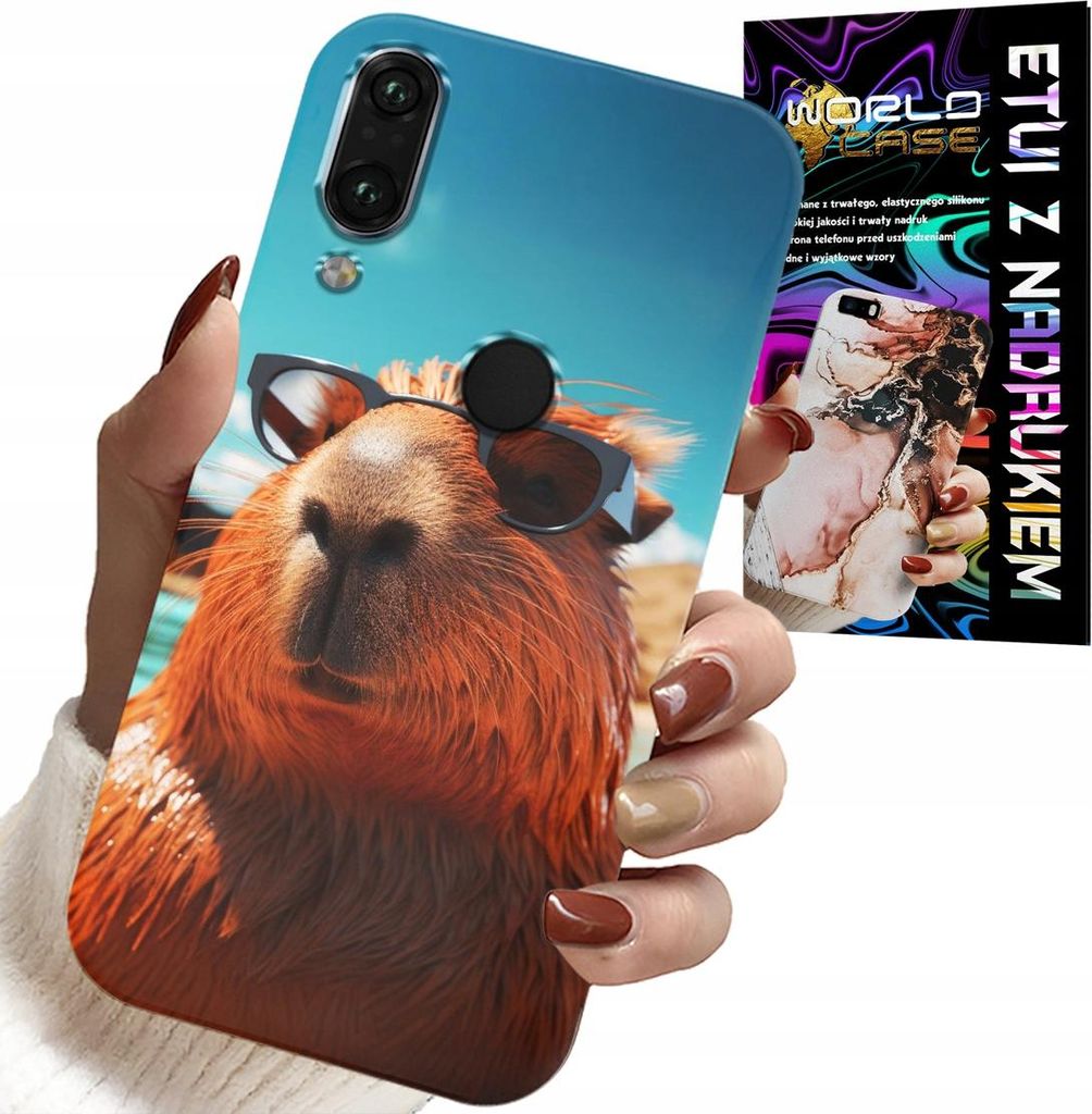 Hülle Für Huawei Y7 2019 - Süsses Wasserschwein, Wasserschwein Hülle + Glas