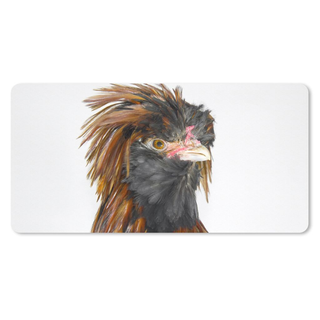 MuchoWow Schreibtischunterlage Nahaufnahme eines Vogels mit wilden braunen und schwarzen Federn 80x40 cm - XXL Mauspad - Gaming Mauspad