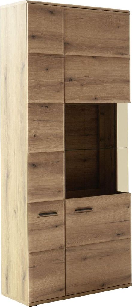 Vitrine HARPER MAIHAR BHT 90x206x38 cm braun Glasschrank Produktbild 