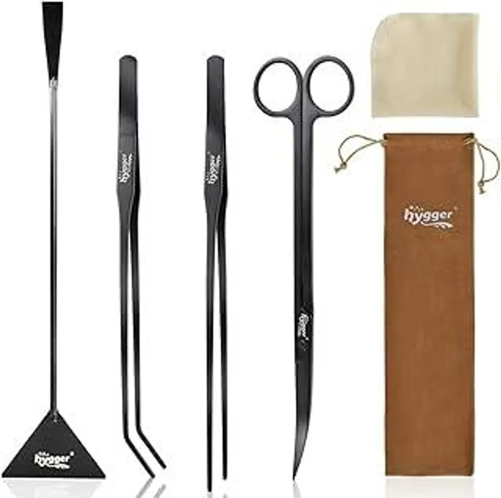 Hygger Kit Utensili Acquario Economico ma Premium - 4 Pcs Acciaio