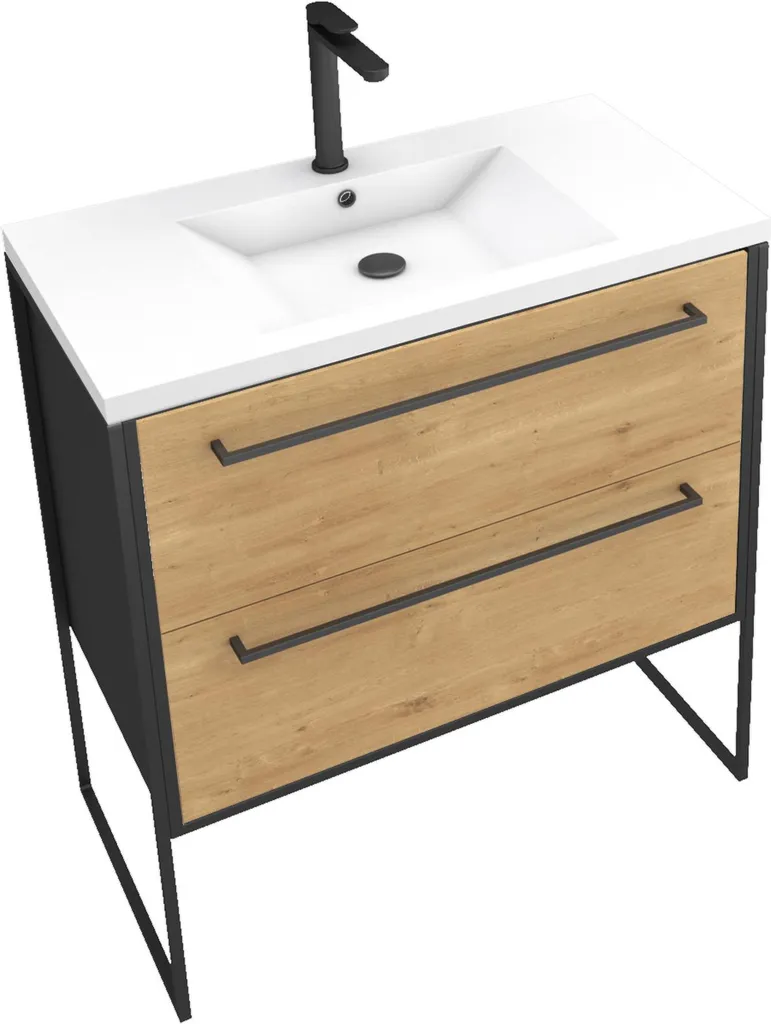 Meuble Salle de Bain 80cm Suspendu : Gain de Place et Style Industriel