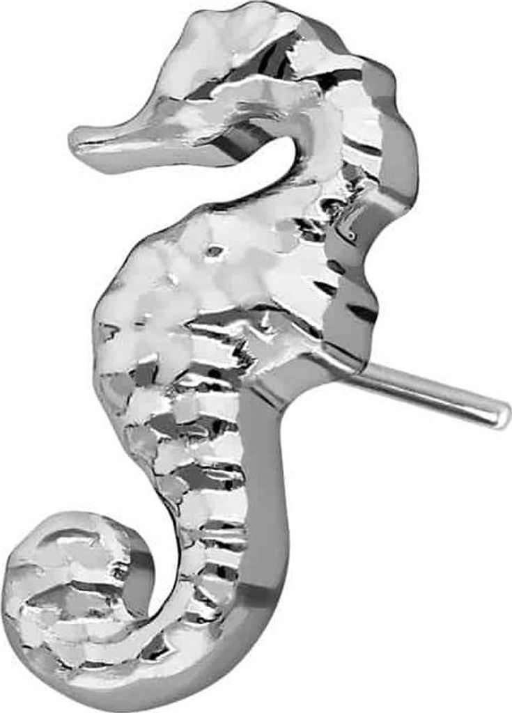 Piercing-Zubehör Titan Aufsatz mit Push Pin SEEPFERDCHEN
