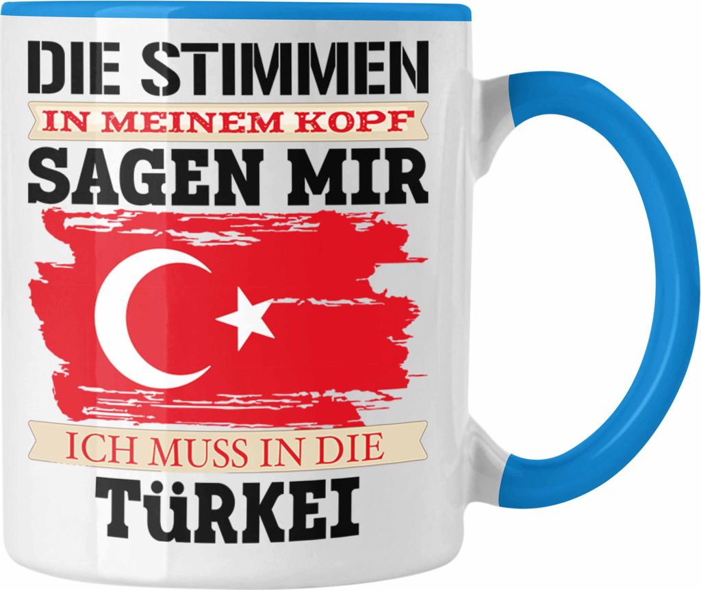 Trendation - Türkei Tasse Geschenk für Türken Urlaub Land (Blau)
