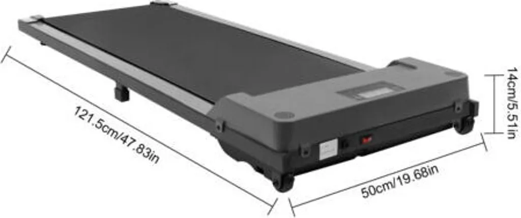 Tapis de course électrique 740W 1CV ultraplat avec télécommande - Gris