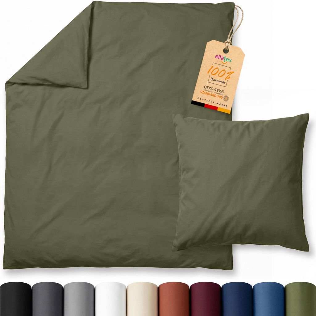 EllaTex Renforcé Bettwäsche 135x200 + 80x80 cm Baumwolle – Produktbild 