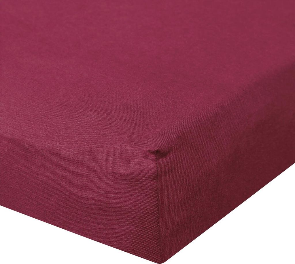 Bettwaren-Shop Jersey Spannbetttuch Ultra-Stretch 90x200 - 100x220 cm bordeaux