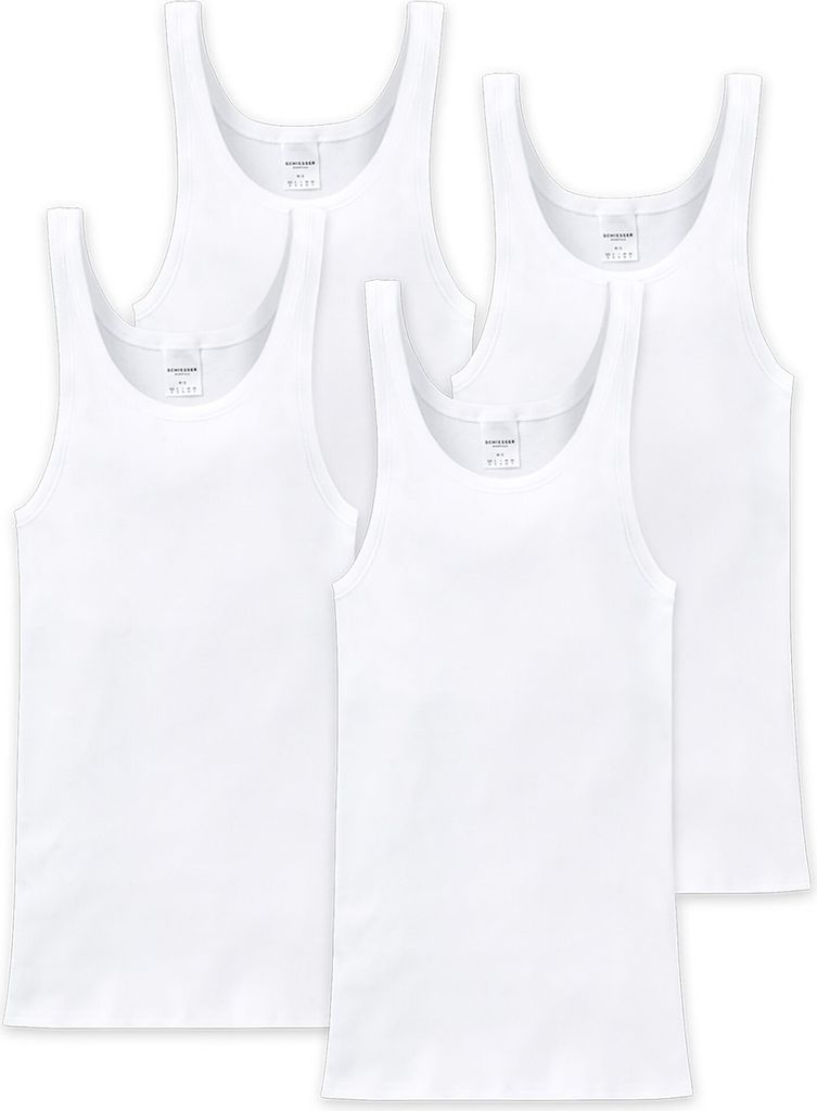 SCHIESSER Herren Unterhemd 4er Pack - ärmellos, Baumwolle Produktbild 