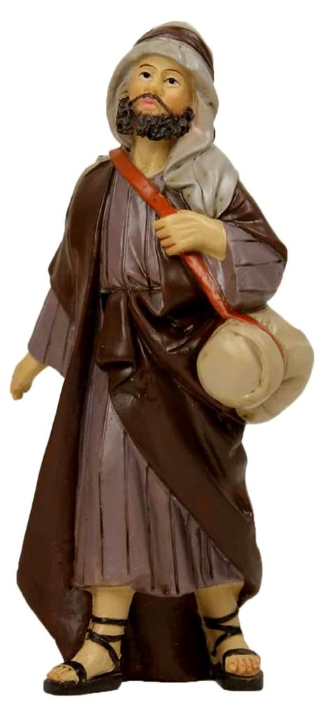 Krippenfigur Wanderer für die traditionelle Weihnachtskrippe aus Polyresin, 11 cm