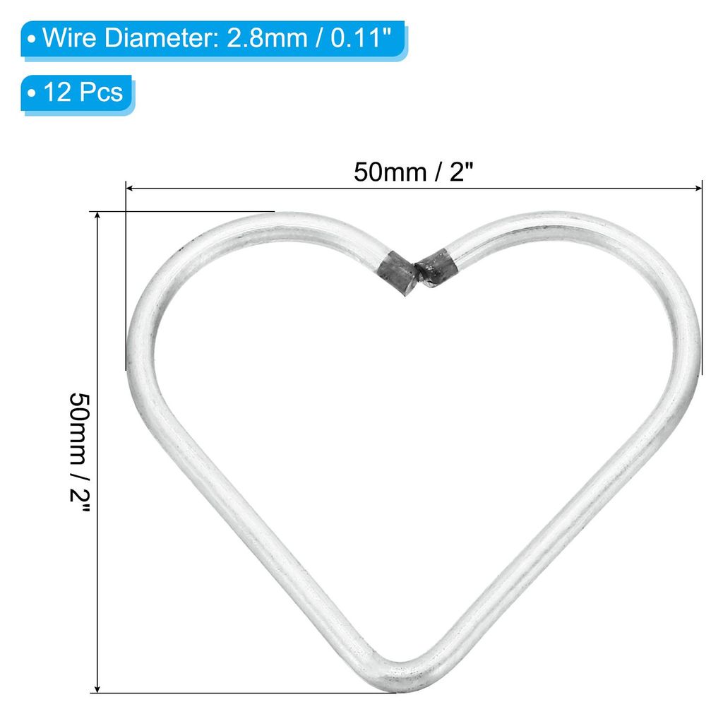 2-Zoll-Traumf?nger-Ringe, 12 Stš¹ck Metall-Herzform-Makramee-Kranz-Ringreifen fš¹r Heimwerkerhandwerk, Hochzeitswanddekorationen, Silber.