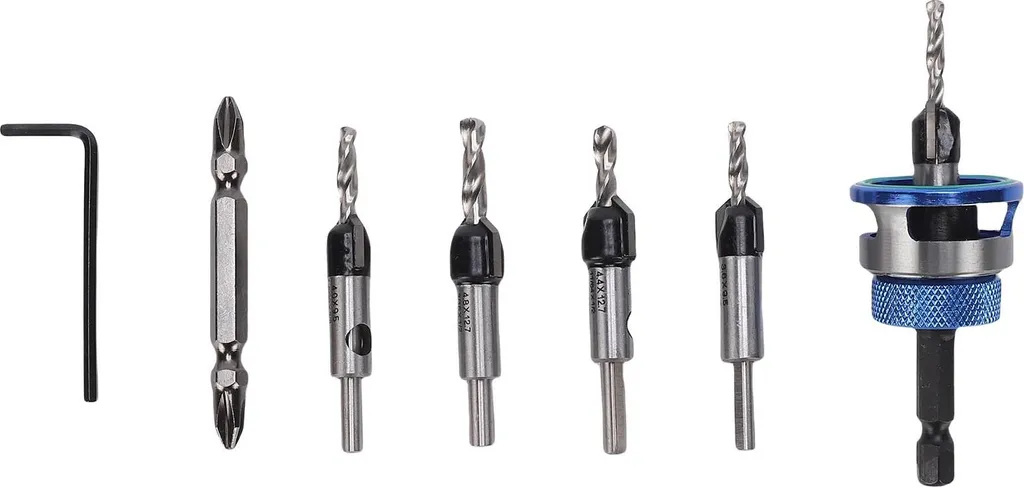 Foret à Chanfreiner M2 Ajustable avec Queue Hexagonale pour Menuisier - 5