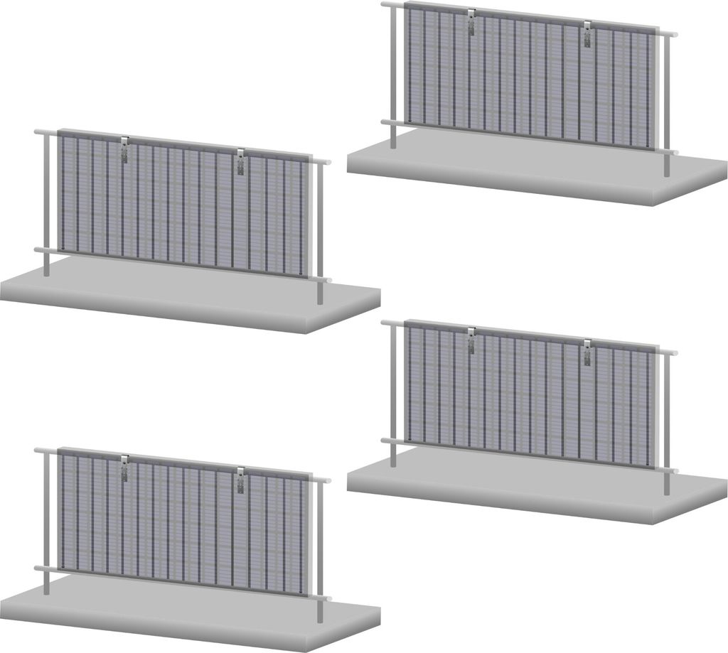 Zelsius Solarmodul Balkonhalterung Set für 4 Solarpanele, Set für senkrechte Solarpanelmontage