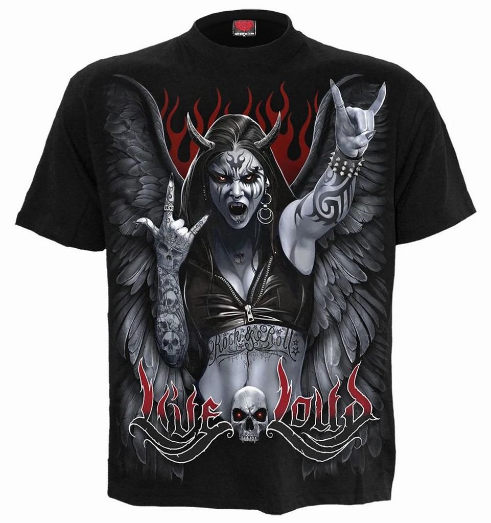 Spiral Direct - "Live Loud" T-Shirt für Herren/Damen Uni RO16276 (XL) (Schwarz)
