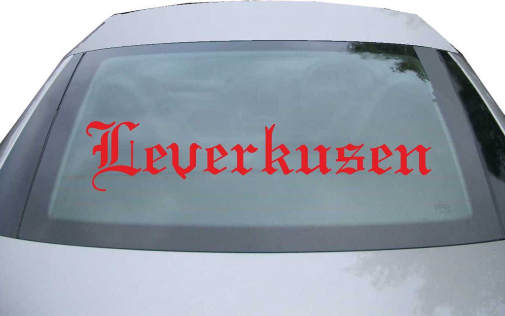 Indigos UG - Aufkleber Heckscheibe & Motorklappe DE6534 - rot - 600x121 mm - Stadt Leverkusen - Auto Scheiben Fenster Heckklappe Tuning Racing JDM ...
