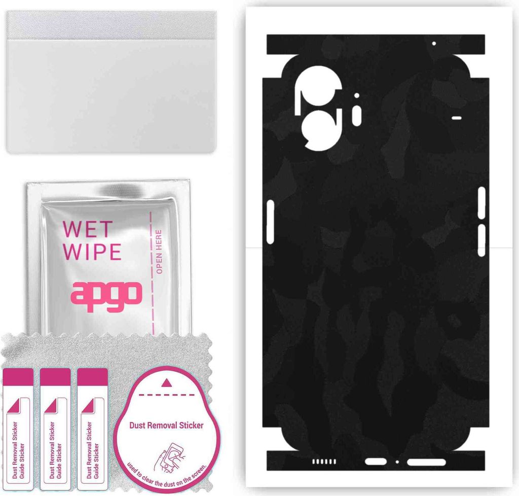 apgo Rückseite + Seiten Schutzfolie, Skin, kompatibel mit Nothing Phone 2, Hinten Displayschutzfolie aus Vinylfolie, kratzfest, einfache Montage -...