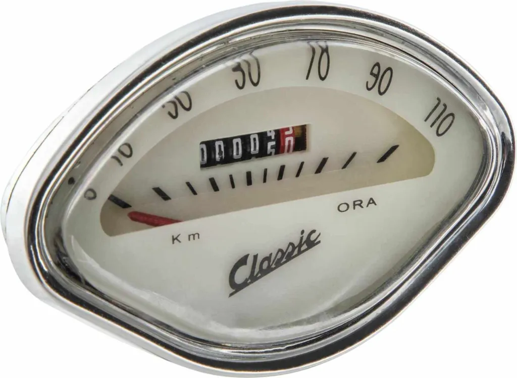Contachilometri SIP 112x69mm Cromo per Vespa Vintage - Stile Classico