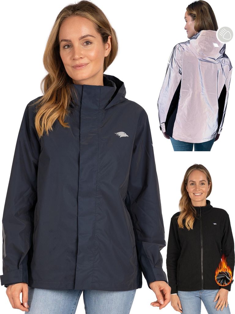 Valkental® Reflektierende & Wasserdichte 3in1 Jacke Damen Produktbild 