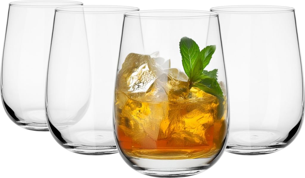 GLASMARK Gläser 4-Set 330ml Große 4 Stück Longdrinkgläser transparent Saft und Cocktail Party Trinkglaswaren Saftgläser Trinkgläser für Wa...