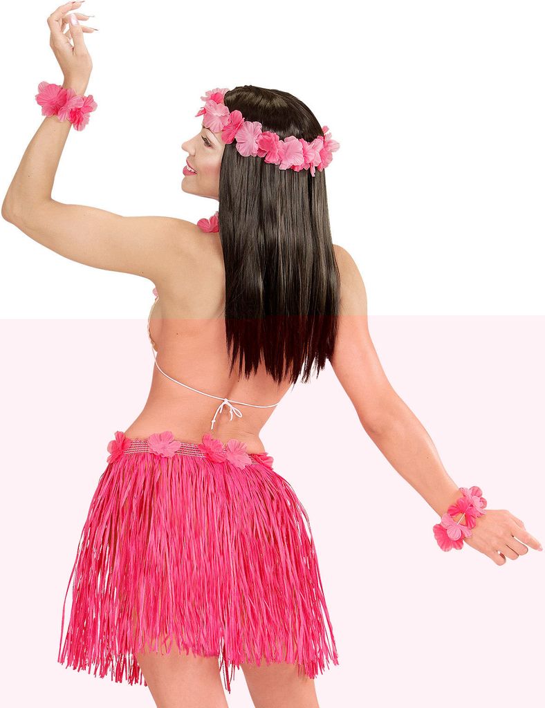 Amakando Hawaii Rock – Pinker Bastrock, Hula-Outfit, 100% Polyester, Einheitsgröße, Für Karibik & Südsee-Partys, Erwachsene