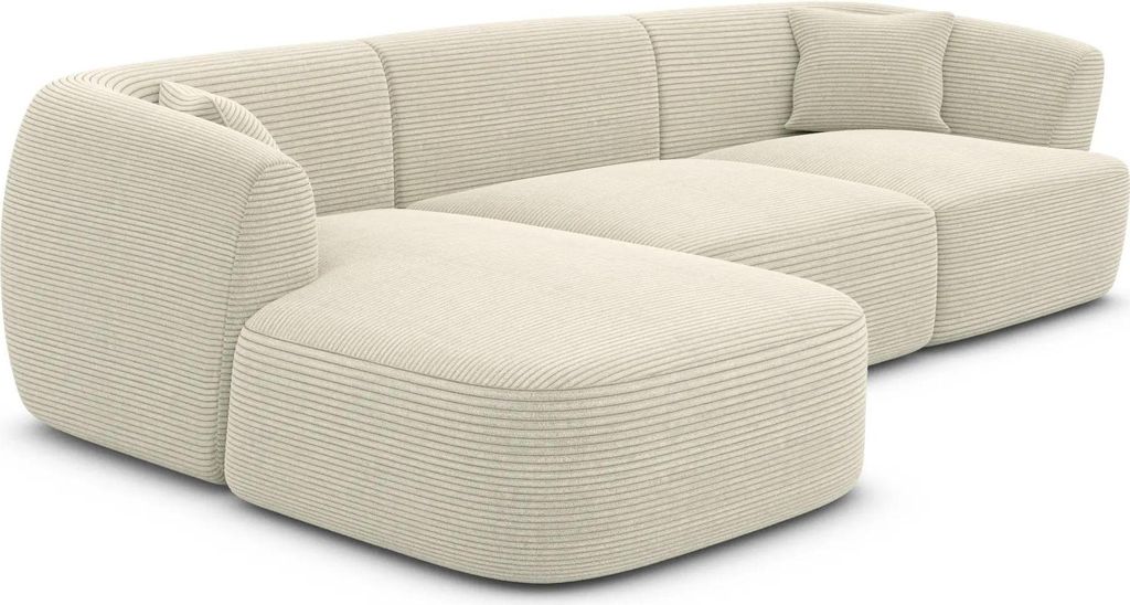Cord L-Form Sofa Elvira Hellbeige Links