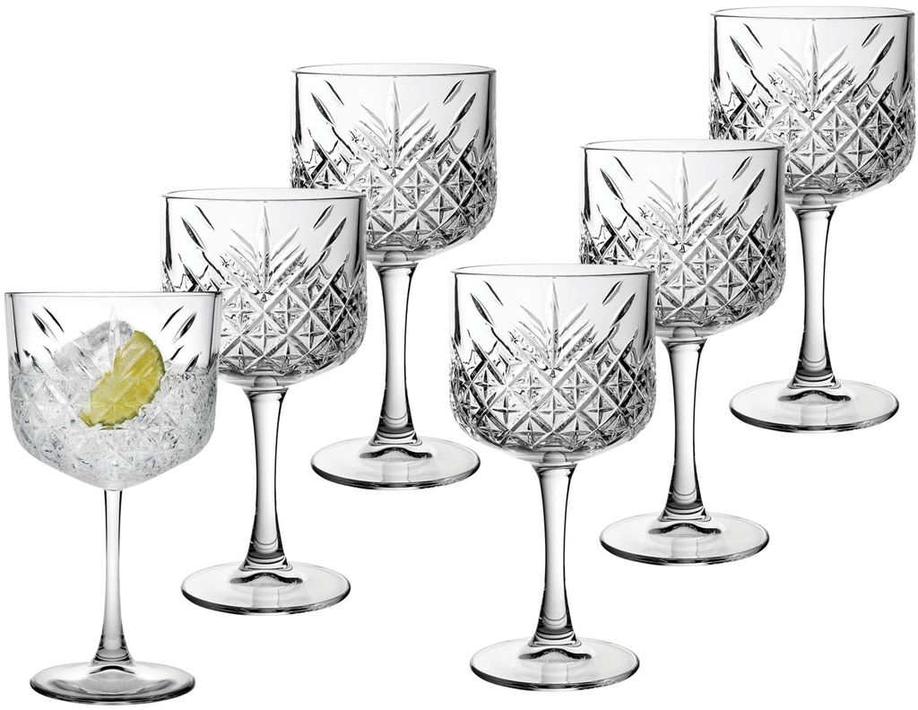BigDean Cocktailglas 6 Stück Cocktailgläser mit farbigem Boden 420 ml  spülmaschinenfest, Glas