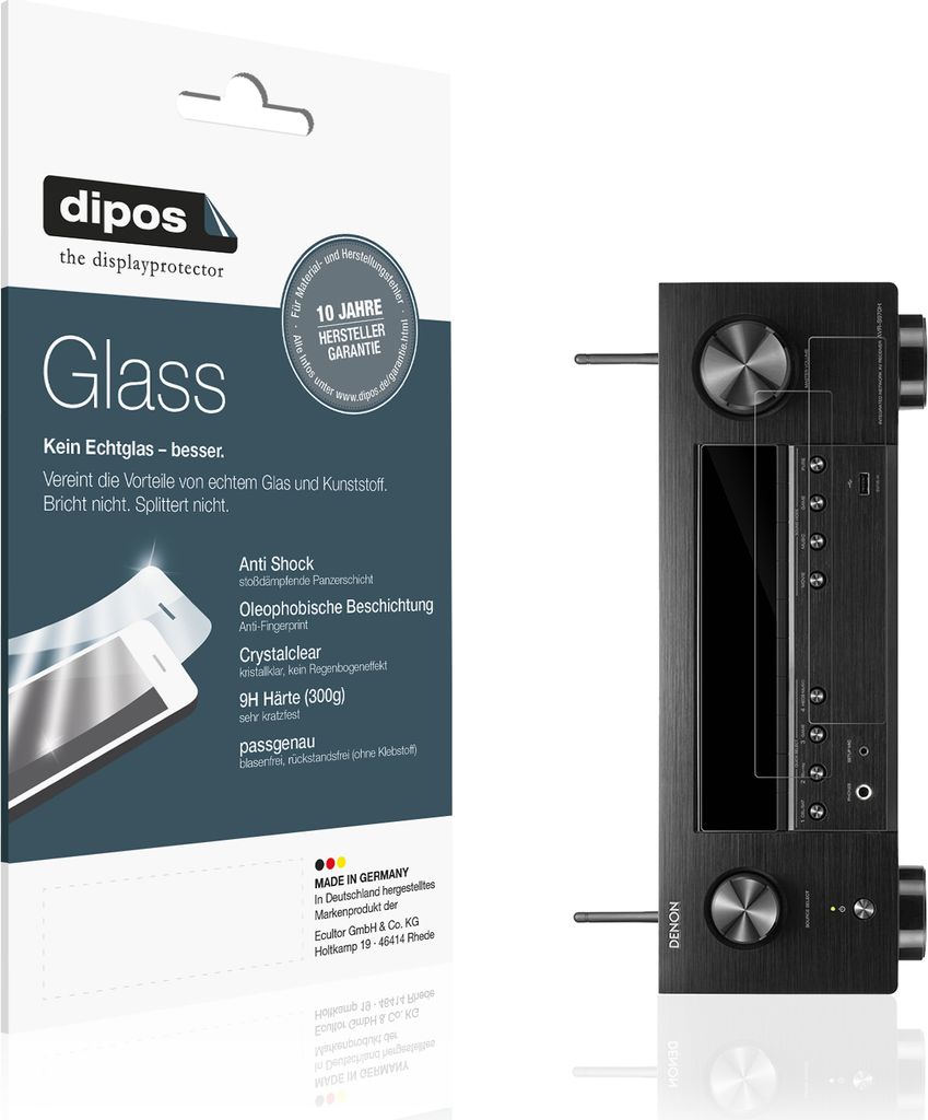2x Schutzfolie für Denon AVR-X1700H - Anti-Shock 9H Folie dipos Glass Kunststoffglas