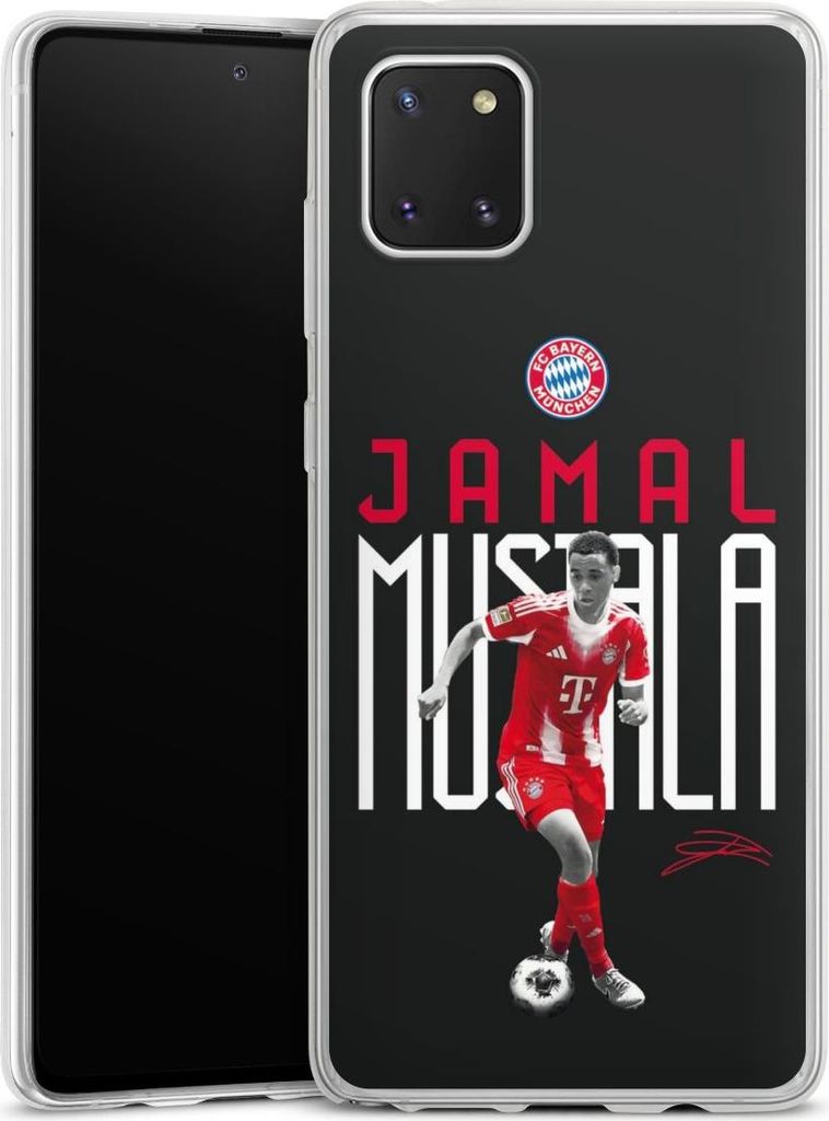 DeinDesign Slim Hülle für Samsung Galaxy Note 10 lite Silikon Case Ultra Dünn Handyhülle FC Bayern München Offizielles Lizenzprodukt Jamal Mu...