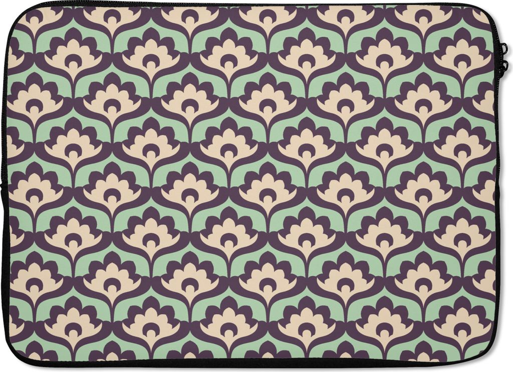 MuchoWow Laptop Hülle 14 ZollMuster - Retro - Blumen Laptoptasche - Laptoptasche - Stoßsicher - Schutzhaube