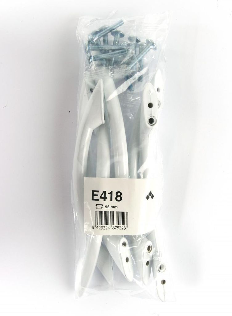 6er-Set Möbelgriffe, 96 mm Achsabstand, Kunststoff glänzend