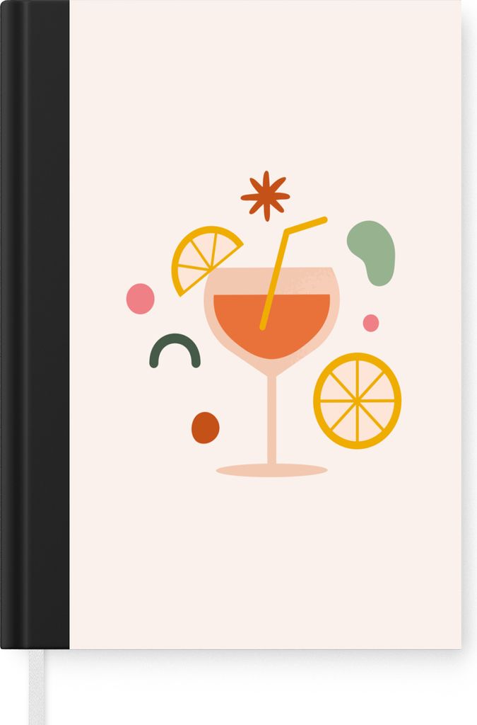 MuchoWow Notizbuch Tagebuch Haushaltsbuch Notebook A5 Cocktail - Orange - Sommer - Notizblock - Notizheft - Notebook - Schreibblock - Papier