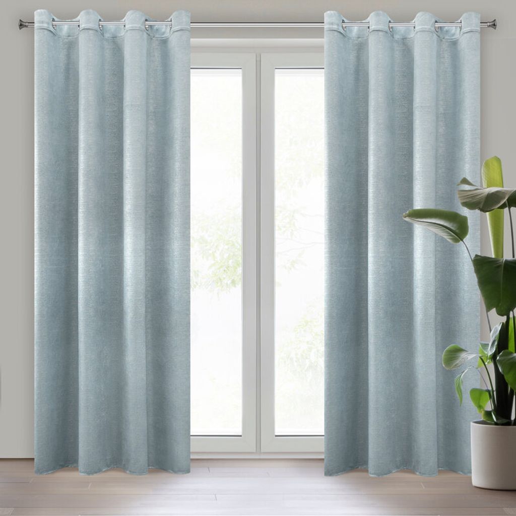 Vorhang MABEL blau 140x250 cm  Ösen Ösenvorhang Produktbild 