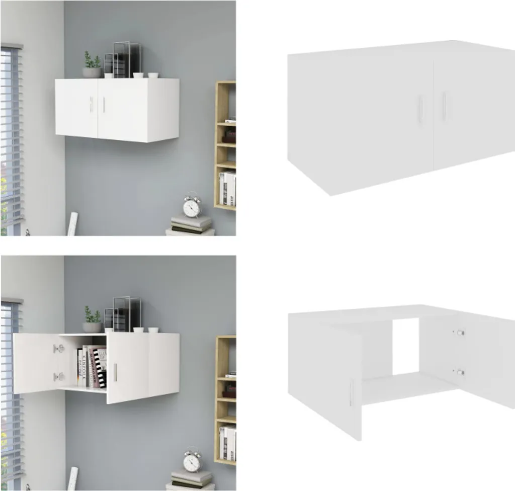 vidaXL Armadio a muro bianco 80 x 39 x 40 cm Materiale a base di legno - Mensola a muro - Mensole a muro - Armadio a muro - Armadi a muro