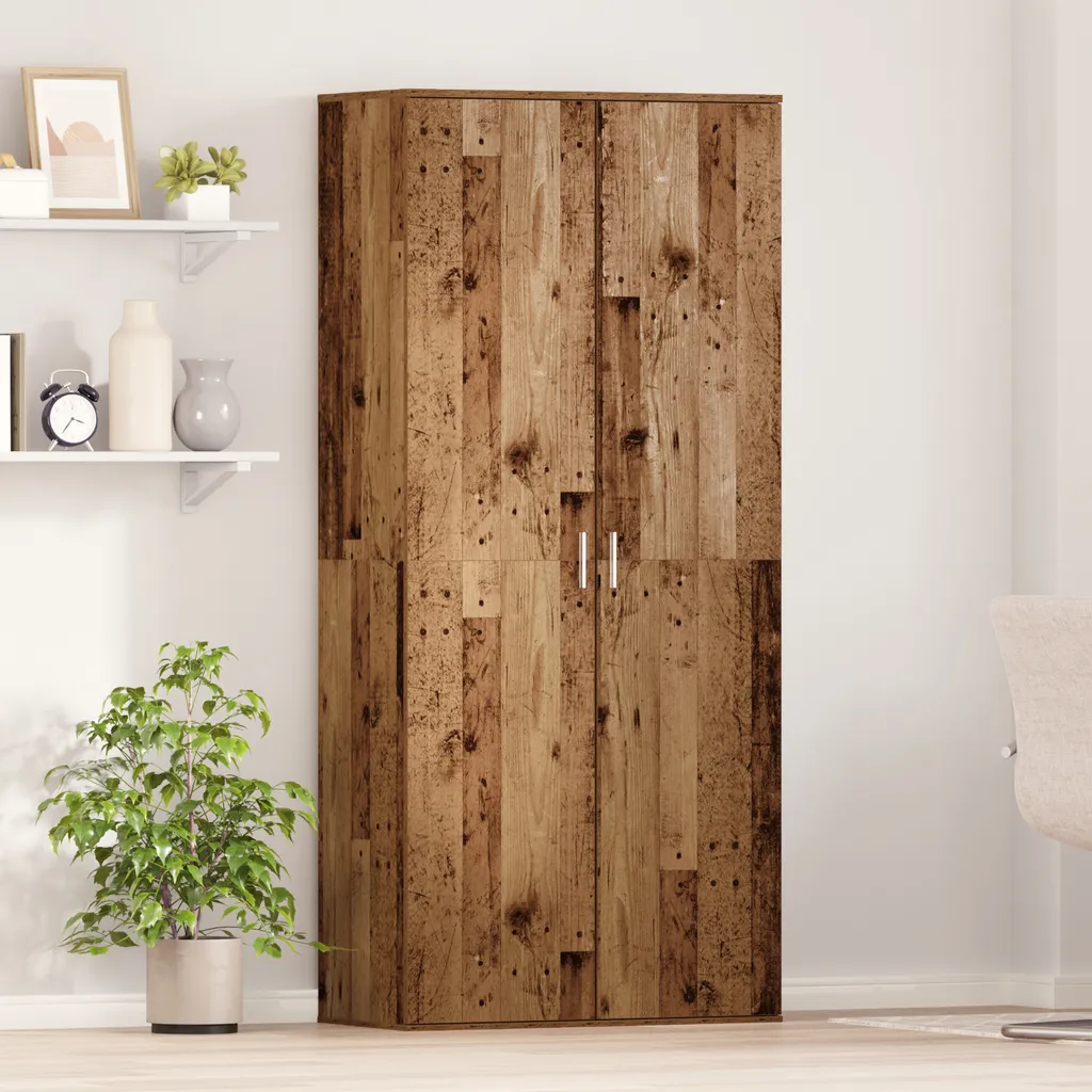 vidaXL Armoire haute 80x39x178 cm en bois composite aspect vieux bois