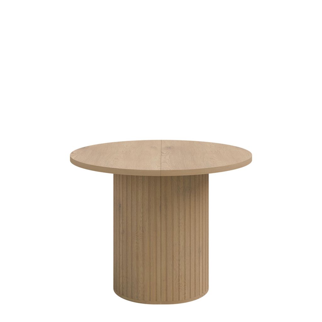 Oliver Edition runde Ausziehbarer Esstisch Eiche Cremona 100x100 cm – Modernes Design & Funktionalität