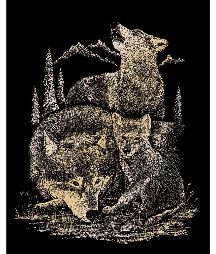 PRACHT CREATIVES HOBBY,KAUFBEU Kratzbilder Wölfe 0