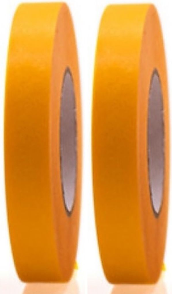 2 Rollen Profi Goldband Klebeband 50 m x 15 mm - Malerband Gold Kreppband - Abdeckband für Maler und Lackierer - Krepp für Innen und Außen - Mal...