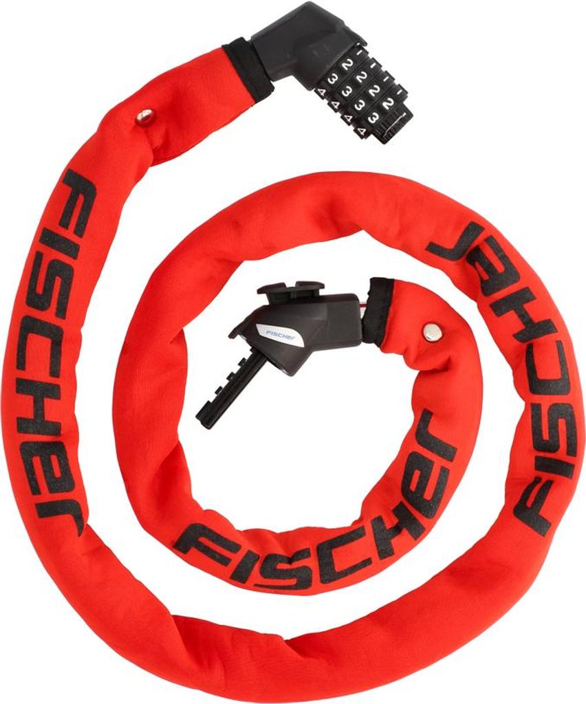 Kettenschloss Neopren 130cm 6mm Zahlen - rot