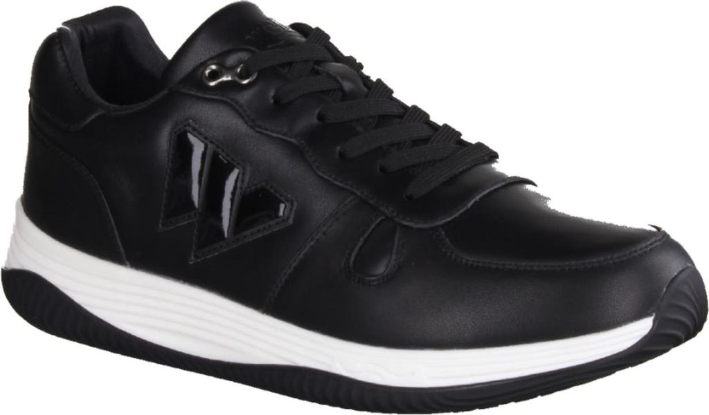 Wellbe Brisbane Herren-Sneaker, Black/White, Leder, Wechselfußbett - Herrenschuhe Sneaker / Schnürschuh, Schwarz, leder