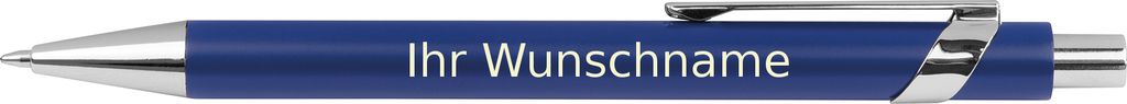 Kugelschreiber aus Metall mit Gravur / mit Applikationen / Farbe: blau
