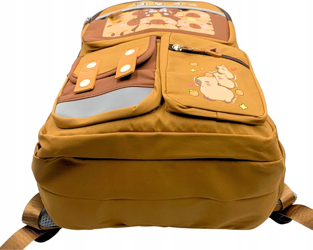Sac à dos scolaire Capybara à compartiments multiples pour écolier