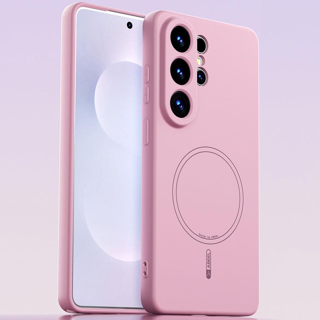 Magnetische Handyhülle für Samsung Galaxy S26 Ultra, MagSafe kompatible, Flüssig Silikon Stoßfest Kratzfest Hülle Pink