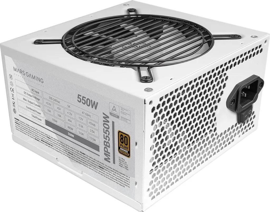 Alimentation 550W Transparente Mars Gaming MPB550 avec 80 Plus Bronze
