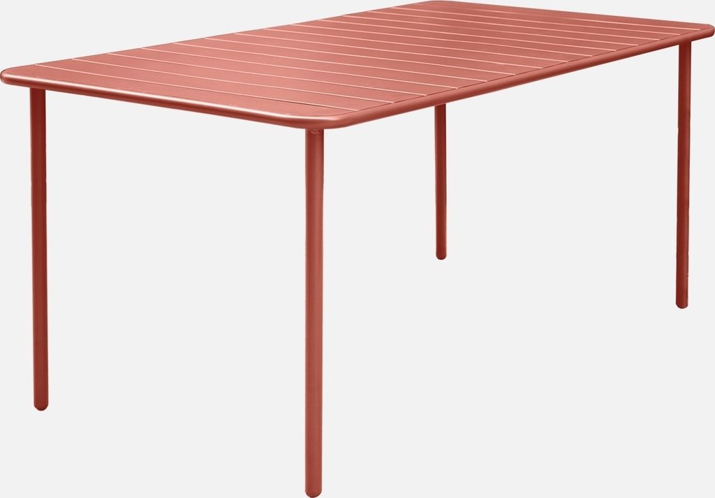 sweeek - Gartentisch aus Stahl 6-8 Plätze - Terrakotta