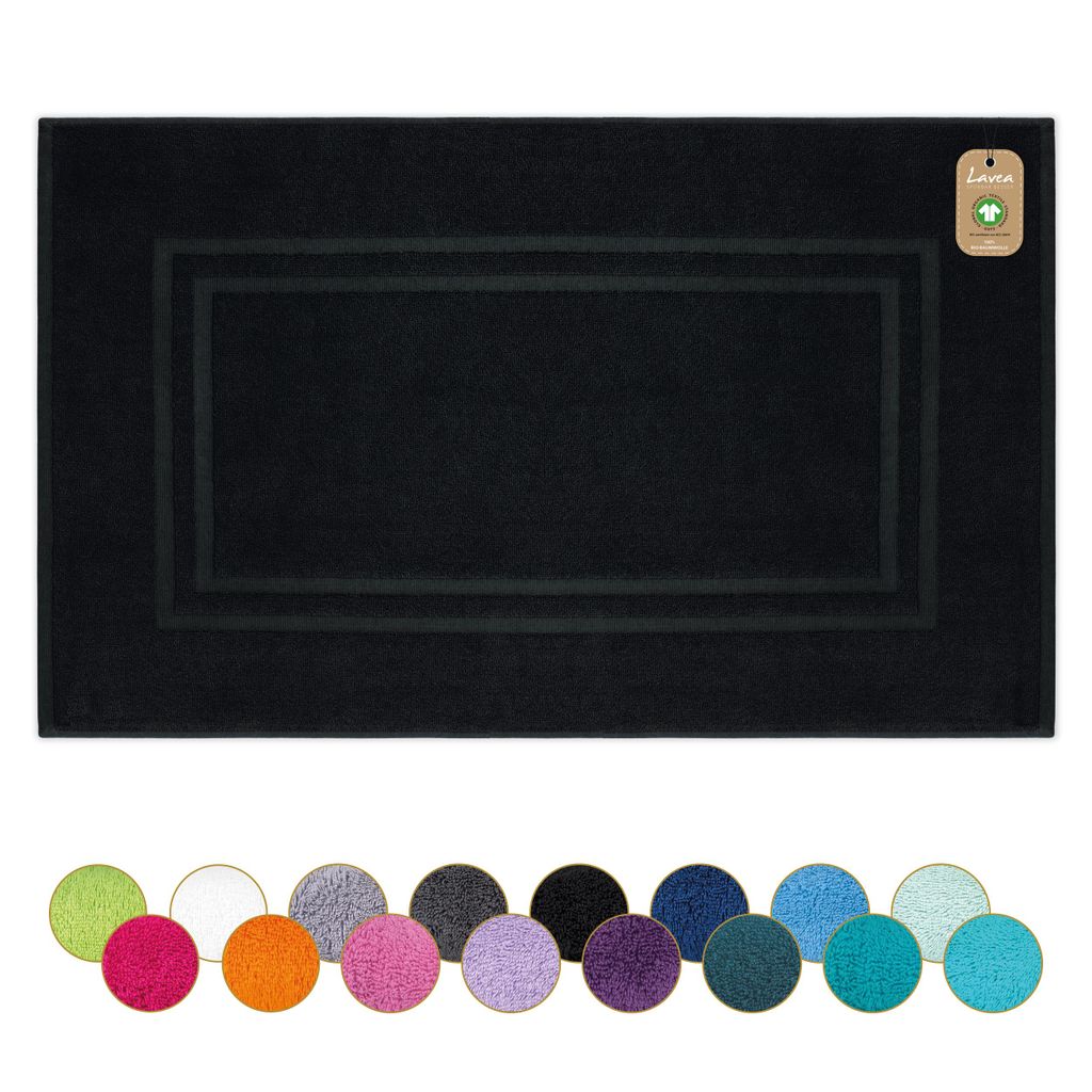 Lavea® Badematte 50x80 cm, Badezimmerteppich 100% Produktbild 