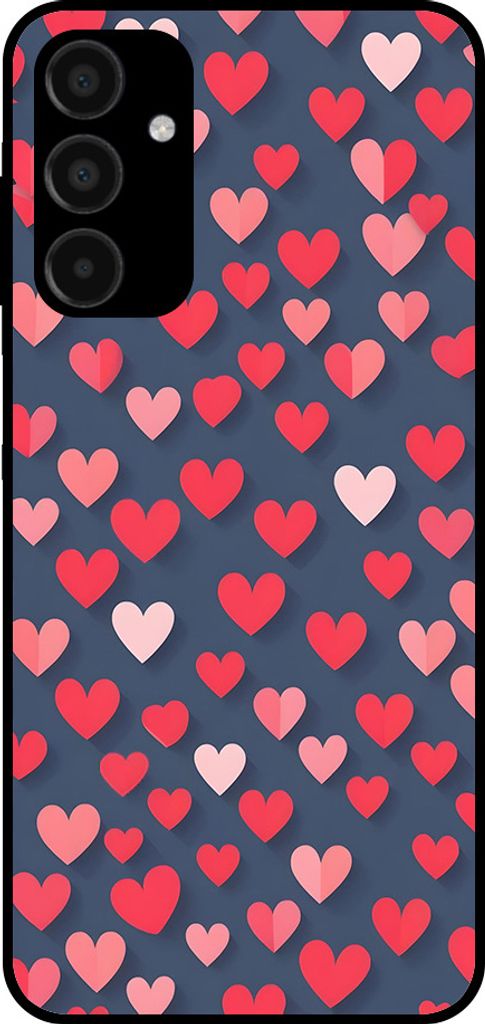 Smartphonica Handyhülle Geeignet für Samsung Galaxy A55 mit rosa und rotem Herzdruck - TPU Backcover Case mit Rosa und rotes Herz Design