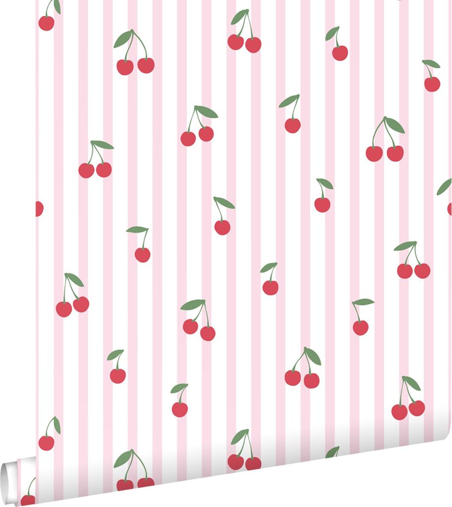 ESTAhome Tapete Kirschen Hellrosa 50 x 900 cm Produktbild 