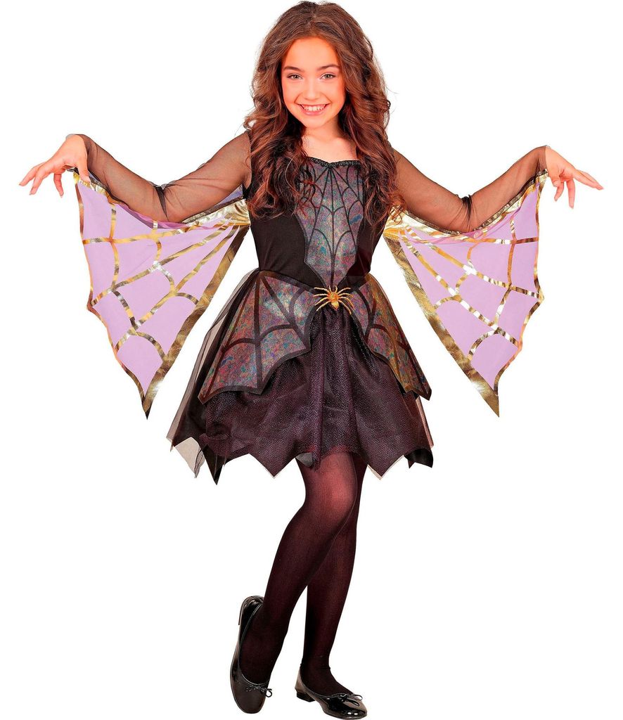 Kostüm Spider Girl Hexe Spinne Halloween, Groesse:128 Produktbild 
