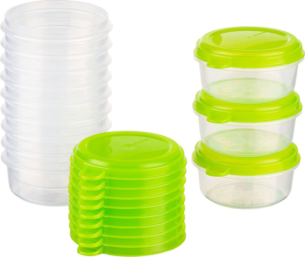 MiraHome Vorratsdosen Sets verschiedene Größen rund/quadratisch grün – Vorratsdosen mit Deckel Luftdicht – Gefrierdosen für Mealprep & Küche