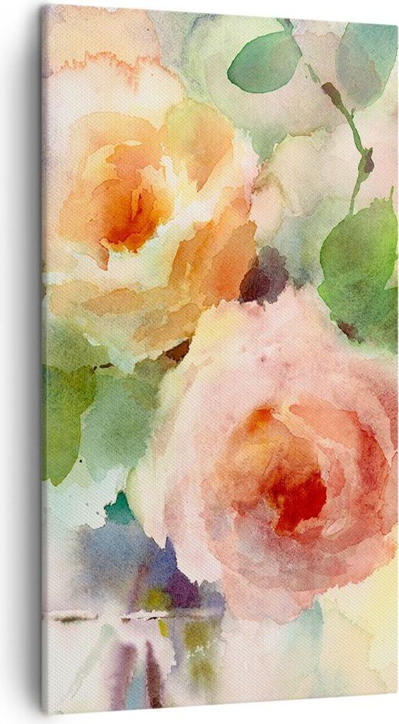 Bild auf Leinwand - Leinwandbild - Rose Blume Garten - 45x80cm - Wand Bild - Wanddeko - Wandbilder - Leinwanddruck - Bilder - Kunstdruck - Wanddeko...